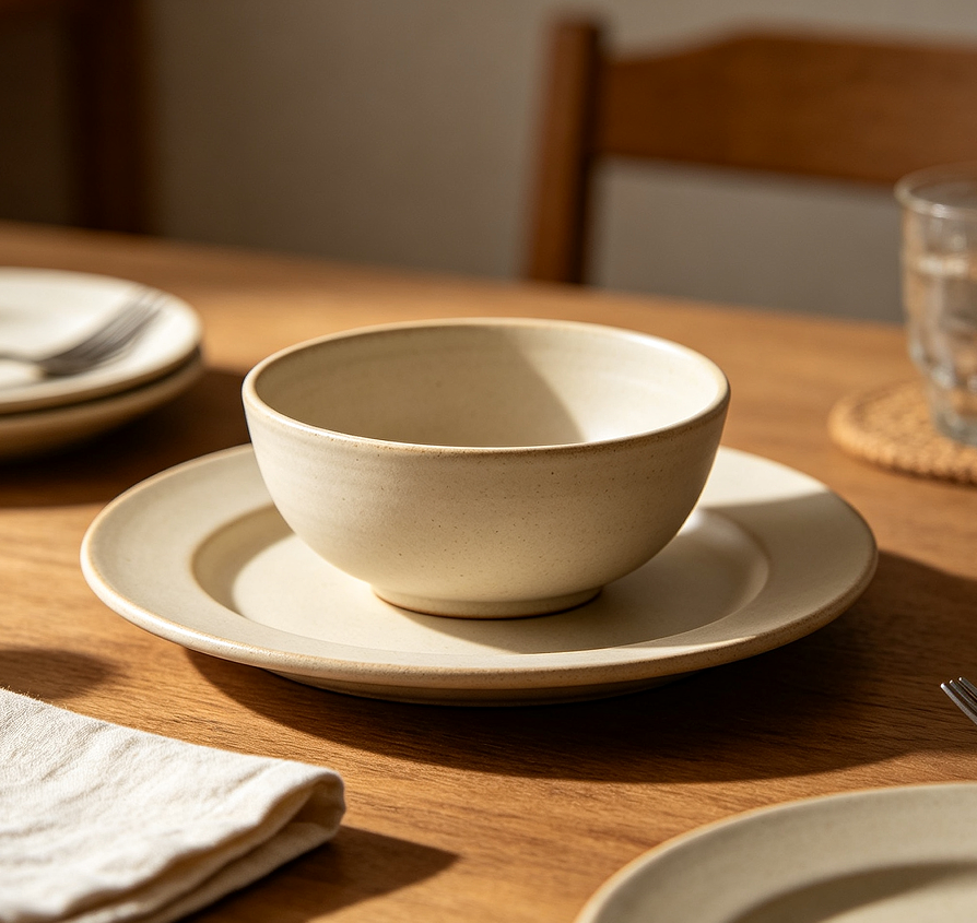 Everyday Round Ceramic Dining Bowl Plate Set